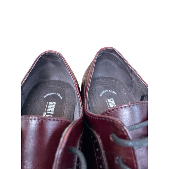 Stacy Adams Mens Burgundy Leather Oxford Dress Shoes Size 14W SKU 9780 main image 6